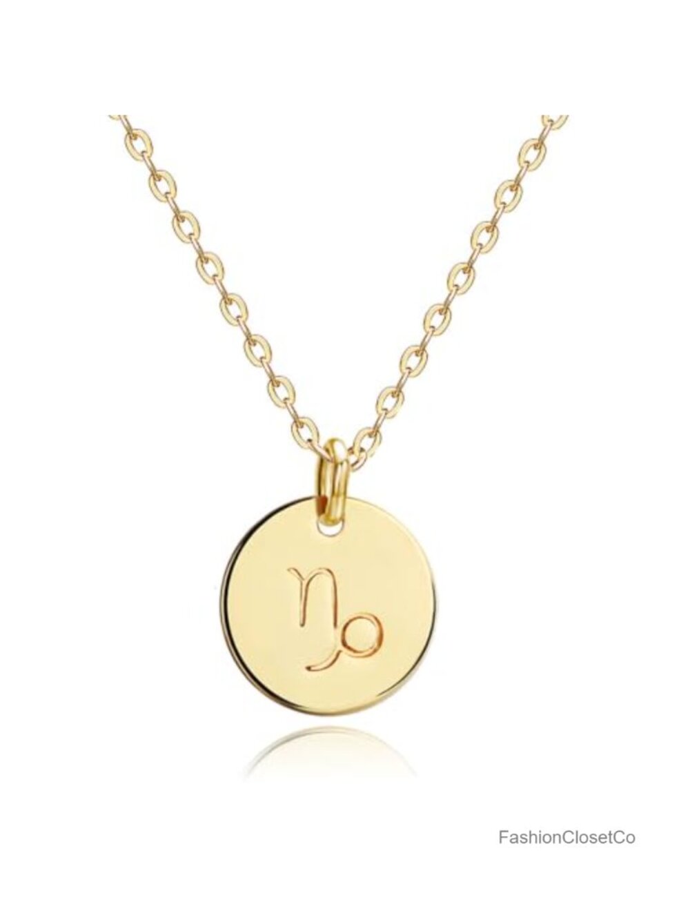 14K Gold Plated Zodiac Constellation Disc Necklace, Adjustable Pendant